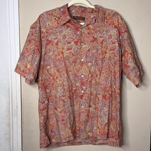 Tori Richard Honolulu Mens Shirt Hawaiian Size L 100% Cotton